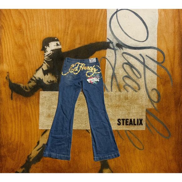 Ed Hardy flared jeans - Picture 1 of 5